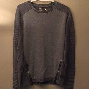 Jack & Jones CORE - Gray / Charcoal Zippered Crewneck Sweater Men's Medium